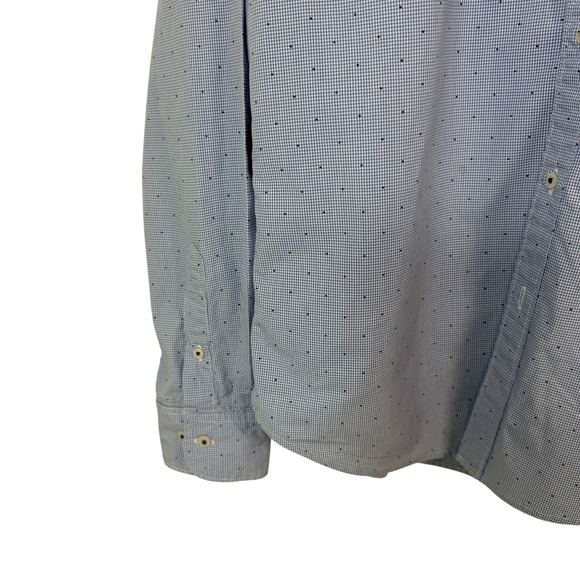 Denim and Flower Ricky Singh Blue Check & Dot Button Up Long sleeve Size Medium - Picture 4 of 10
